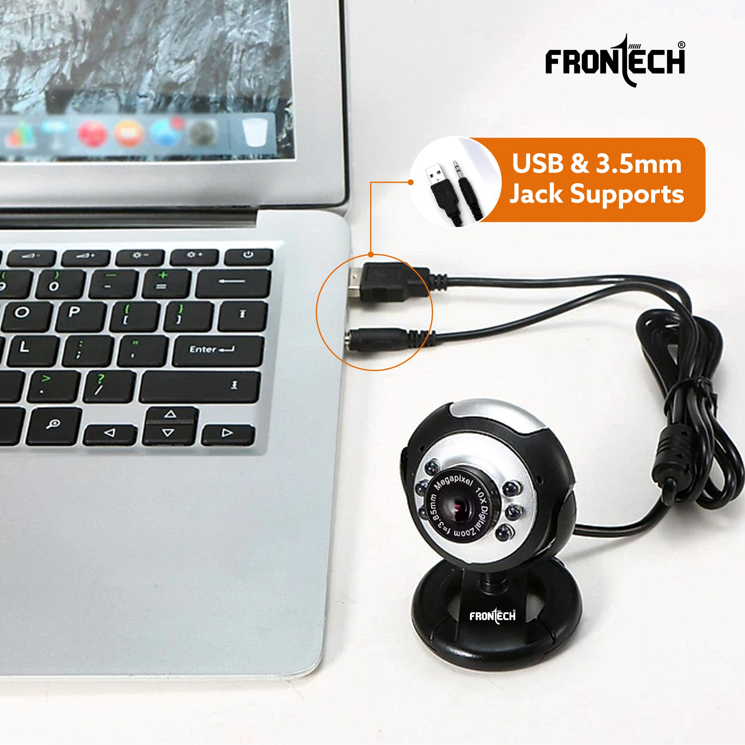 Frontech Digital Webcam with Built-in Mic & LED Lights (2251) Frontech Digital Webcam with Built-in Mic & LED Lights (2251)
